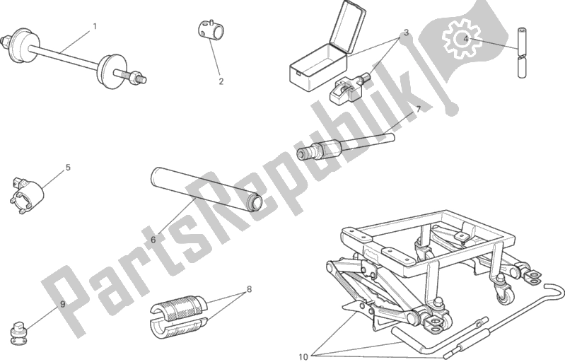 Todas as partes de Ferramentas De Serviço De Oficina, Quadro do Ducati Monster 795 ABS 2013